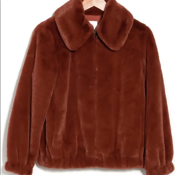 Rebecca Taylor Soft Spice Faux Fur Bomber Jacket - Medium - Picture 8 of 8